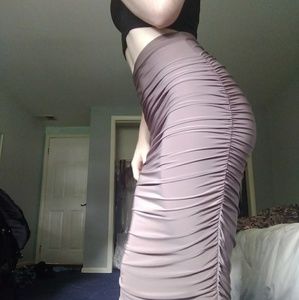 BooHoo Ribbed Bodycon Skirt